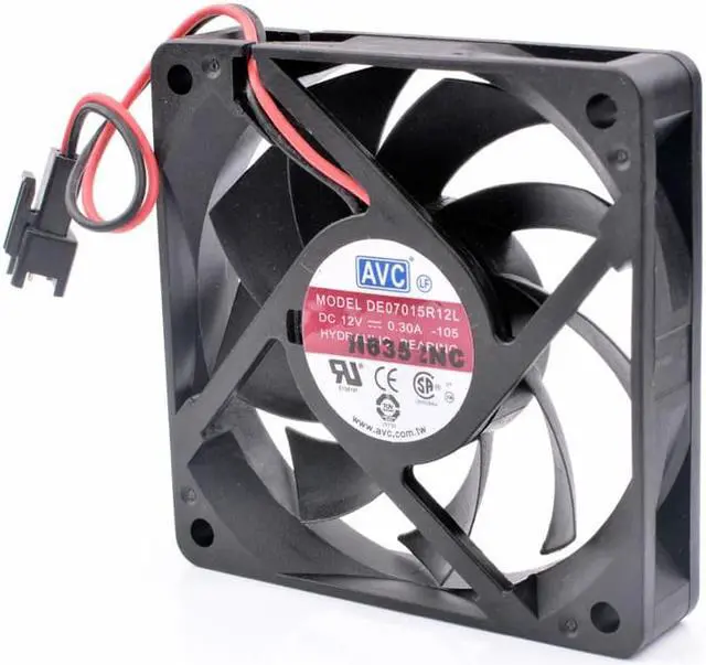 Alt view image 2 of 4 - DE07015R12L 7cm 70x70x15mm 7015 70mm fan 12V 0.30A two-line chassis refrigerator cooling fan