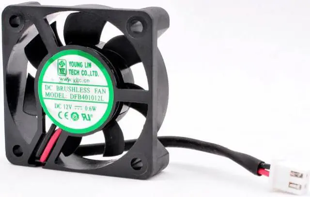 Alt view image 4 of 4 - DFB401012L 4cm 40mm fan 40x40x10mm DC12V 0.6W 2 wires 2pin double balls Quiet cooling fan for power charger monitor