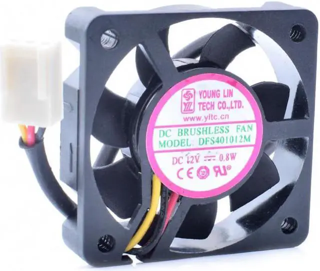 Alt view image 3 of 4 - DFS401012M 4cm 4010 40x40x10mm 12V 0.8W small very quiet central control heatsink video recorder fan