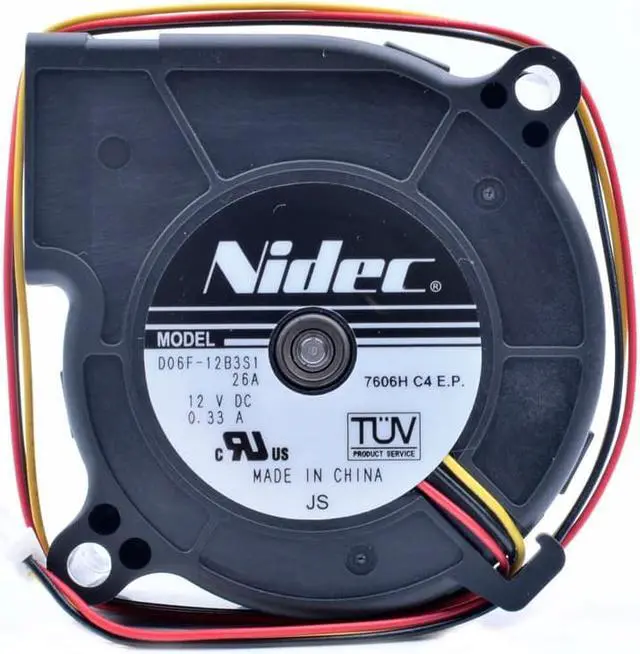Alt view image 3 of 4 - D06F-12B3S1 6cm 6025 60mm 12V 0.33A 3-line turbo blower cooling fan