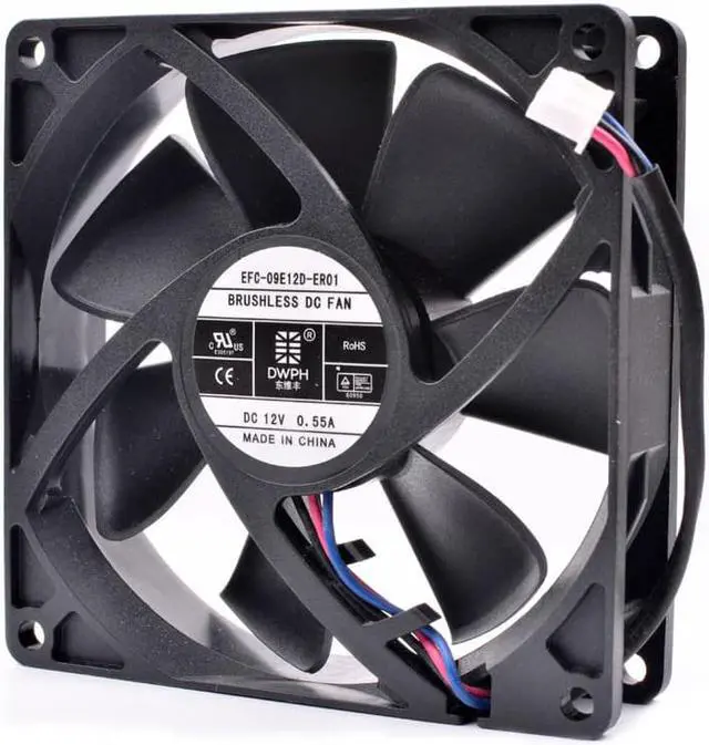 Alt view image 2 of 4 - DWPH EFC-09E12D-ER01 9cm 9025 92x92x25mm 92mm fan 12V 0.55A power inverter cooler cooling fan