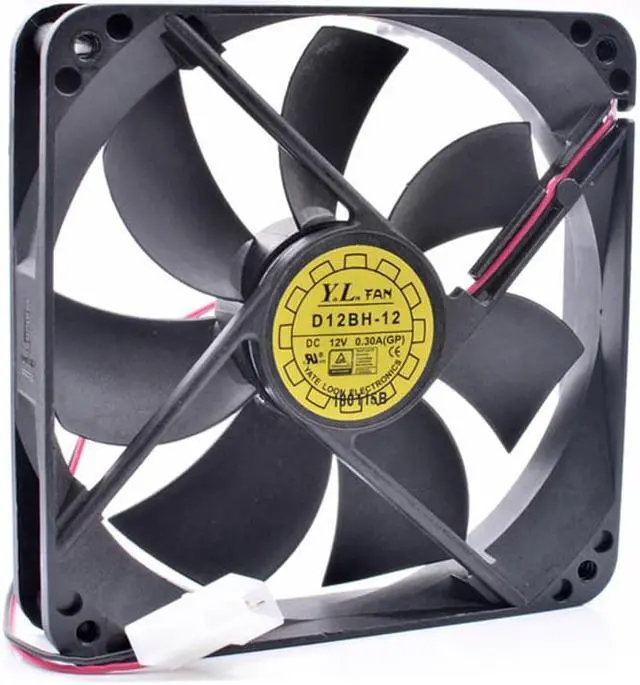 Main image of YL D12BH-12 12cm 12025 120x120x25mm 120mm 12V 0.30A double ball chassis power supply cooling fan