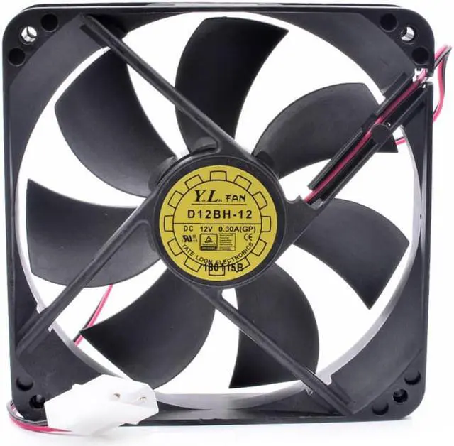 Alt view image 3 of 4 - YL D12BH-12 12cm 12025 120x120x25mm 120mm 12V 0.30A double ball chassis power supply cooling fan