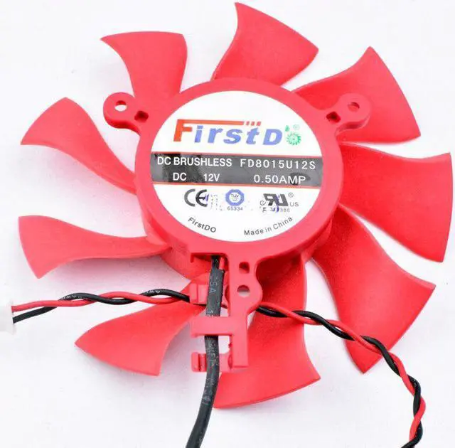 Alt view image 4 of 4 - FD8015U12S 75mm 38.5mm DC12V 0.50A HD6850 6870 6790 6770 4860 graphics card cooling fan