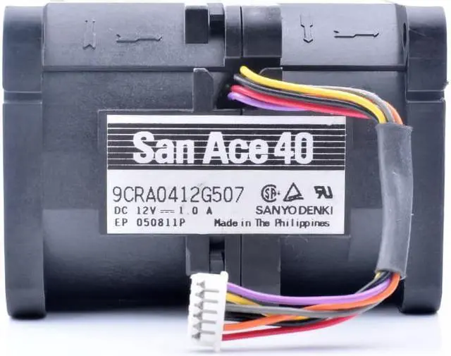 Alt view image 3 of 4 - 9CR0412G507 4cm 4056 40x40x56mm 12V 1.0A 1U 2U server cooling fan