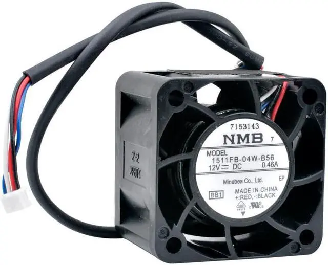 Main image of 1511FB-04W-B56 4cm 40mm fan 40x40x28mm DC12V 0.46A 4pin double ball bearing cooling fan for server power supply