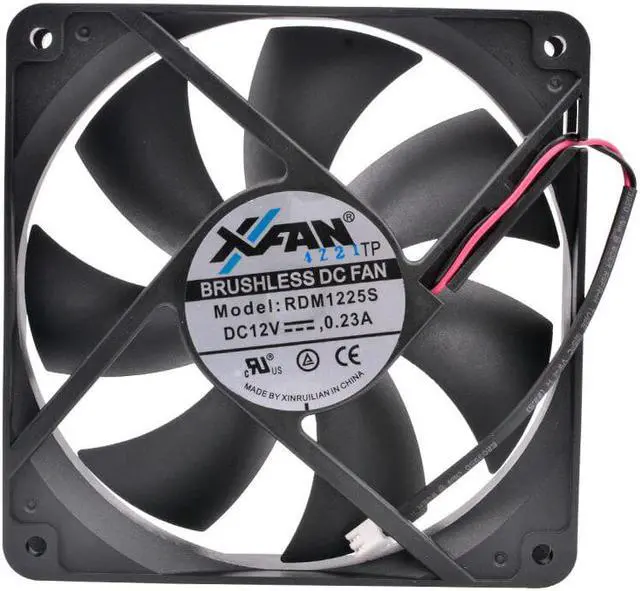 Alt view image 4 of 4 - RDM1225S 12cm 120mm fan 120x120x25mm 12025 DC12V 0.23A 2 wires 2pin inverted exhaust type cooling fan for chassis power supply