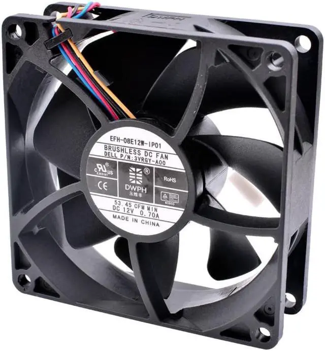 Alt view image 2 of 4 - EFH-08E12W-IP01 3VRGY-A00 8cm 8025 80mm fan DC12V 0.70A server CPU large air volume cooling fan