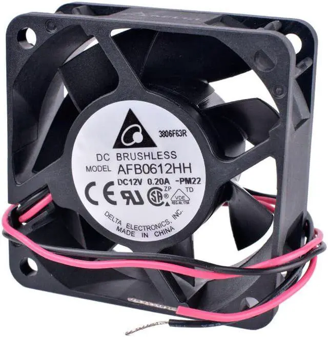Alt view image 4 of 4 - AFB0612HH 6cm 60mm fan 6025 12V 0.20A Double ball bearing 2-wire power cooling fan