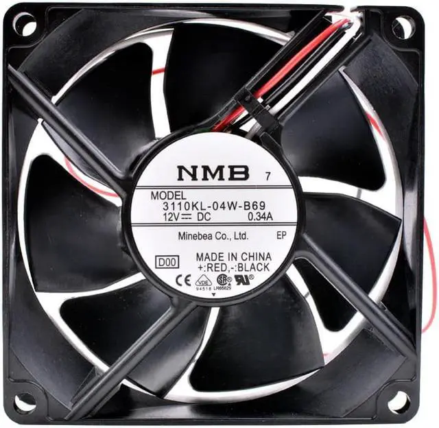 Alt view image 2 of 4 - 3110KL-04W-B69 8cm 8025 DC 12V 0.34A Dual ball server power supply DLP large screen cooling fan