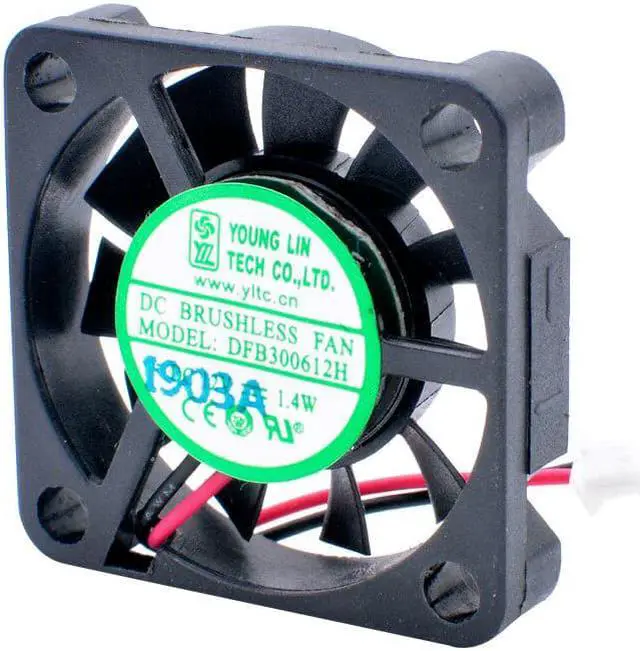 Alt view image 4 of 4 - DFB300612H 3cm 30mm fan 30x30x6mm DC12V 1.4W 2 wires double ball bearings miniature ultra-thin cooling fan for router projectors