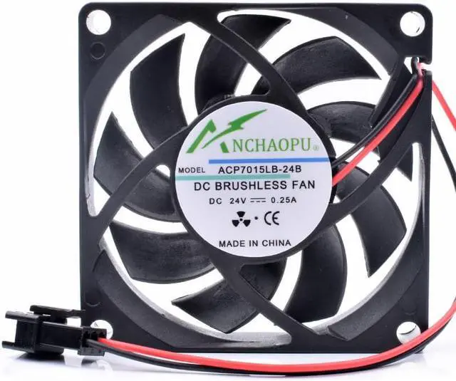 Alt view image 3 of 4 - ANCHAOPU ACP7015LB-24B 7cm 70mm 7015 70x70x15mm DC24V 0.25A double ball inverter large air volume cooling fan