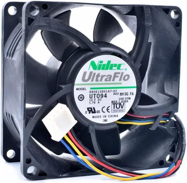 Main image of H80E12BS1A7-07 8cm 8038 80x80x38mm DC12V 1.76A server large air volume cooling fan