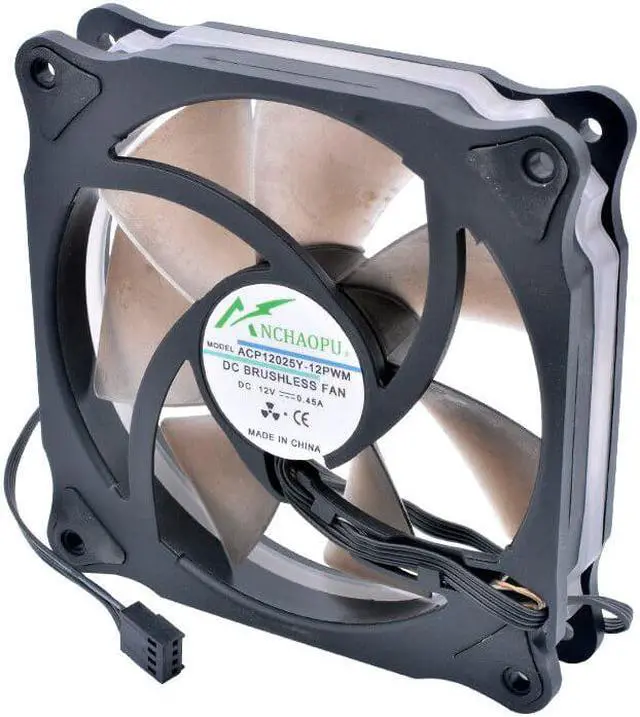 Alt view image 4 of 6 - ACP12025Y-12PWM 12cm 120mm 120x120x25mm 12V 0.25A 4 wire speed control LED blue light cooling fan suitable for chassis CPU