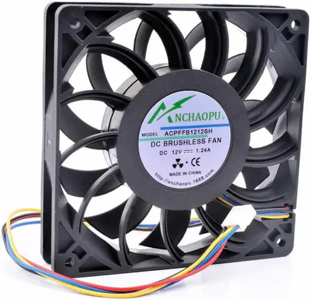Main image of ANCHAOPU FFB1212SH 12cm 12025 120mm fan DC12V 1.24A 4 lines pwm high speed server chassis cooling fan