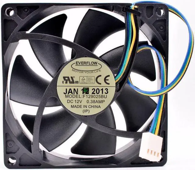 Alt view image 4 of 4 - EVERFLOW F129025BU 9cm 9025 12V 0.38A 4 lines pwm computer CPU chassis cooling fan