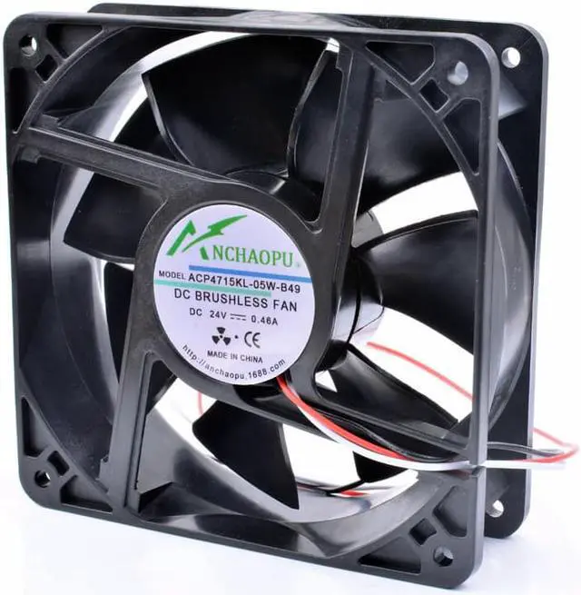 Alt view image 3 of 4 - ANCHAOPU 4715KL-05W-B49 12cm 12038 120x120x38mm DC24V 0.46A 3 line inverter cooling fan