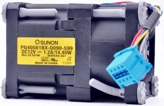 Alt view image 3 of 4 - PG40561BX-Q090-S99 MWXX6-A01 4cm 4056 40x40x56mm 12V 1.2A/14.40W server cooling fan