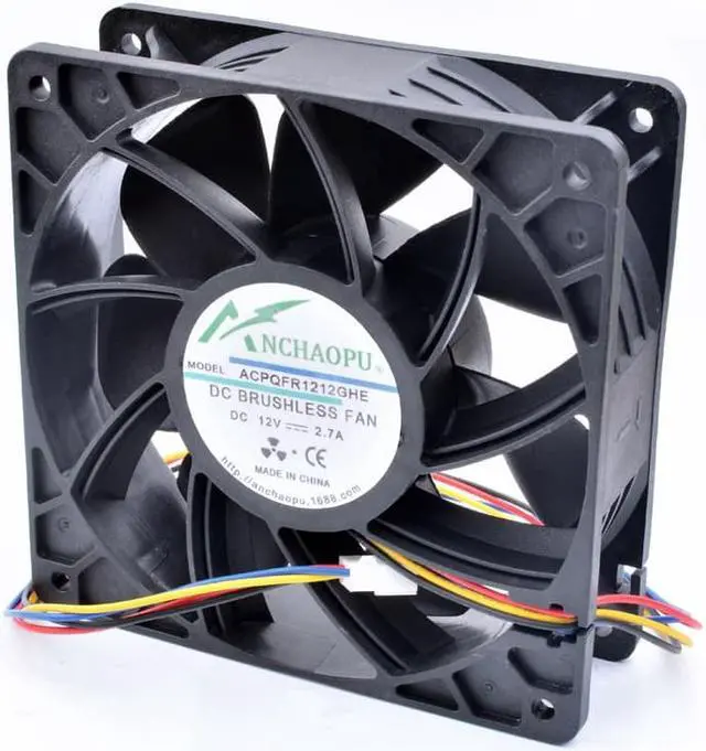 Alt view image 2 of 4 - ANCHAOPU QFR1212GHE 12cm 12038 120x120x38mm 12V 2.7A 4 lines pwm server chassis large air volume cooling fan