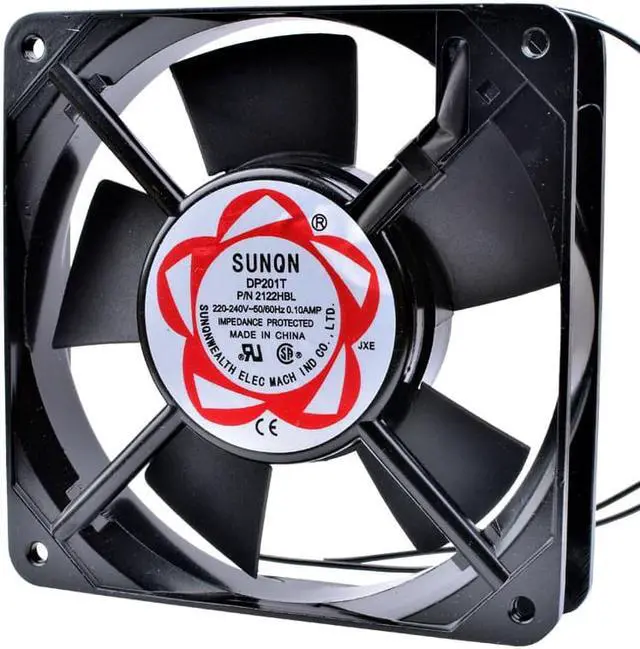 Alt view image 2 of 4 - DP201T 2122HBL 12cm 12025 AC220V 240V Double ball bearing cabinet metal high temperature cooling fan