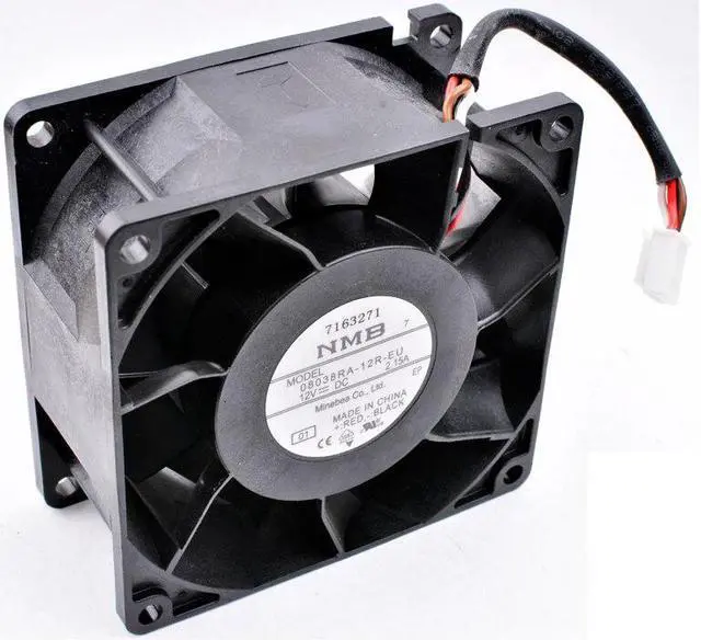 Alt view image 4 of 4 - 08038RA-12R-EU 8cm 8038 12V 2.15A 4 line waterproof large air volume server cooling fan