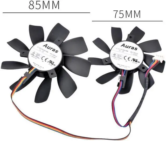 Alt view image 4 of 4 - A9215MXAA A8010MXAA diameter 85mm 75mm hole pitch 35mm 4-wire graphics card cooling dual fan