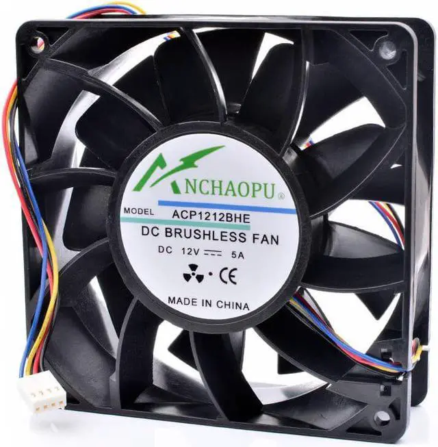 Alt view image 4 of 4 - ANCHAOPU ACP1212BHE 12cm 12038 120mm 120x120x38mm DC12V 5A Ant S7 S9 chassis powerful cooling fan