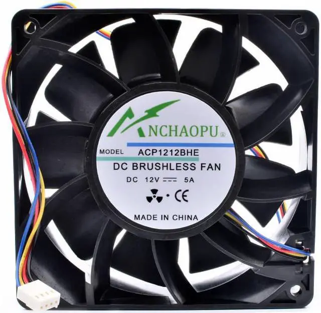 Alt view image 3 of 4 - ANCHAOPU ACP1212BHE 12cm 12038 120mm 120x120x38mm DC12V 5A Ant S7 S9 chassis powerful cooling fan