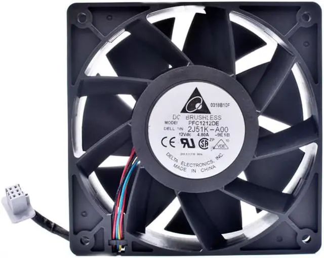 Alt view image 2 of 4 - PFC1212DE 2J51K-A00 12cm 12038 120mm 120x120x38mm 12V 4.80A server chassis cooling fan