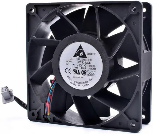 Alt view image 4 of 4 - PFC1212DE 2J51K-A00 12cm 12038 120mm 120x120x38mm 12V 4.80A server chassis cooling fan