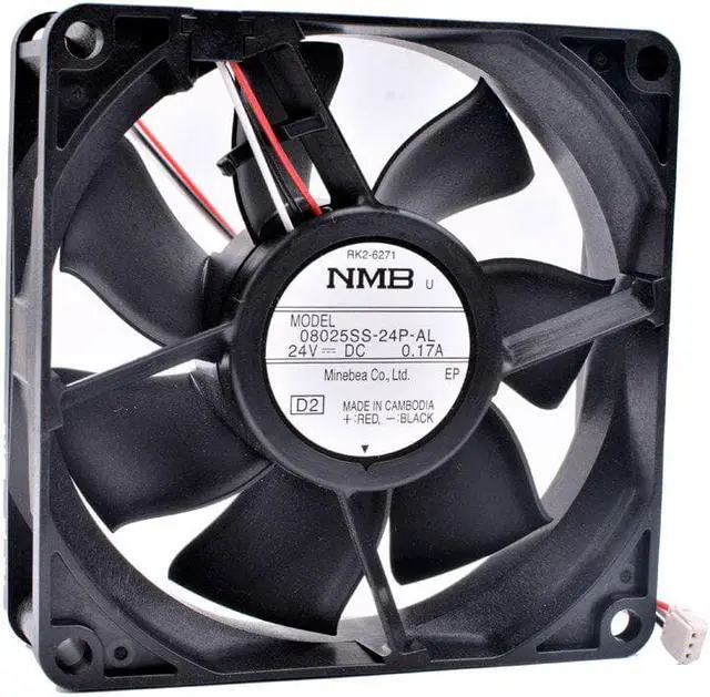 Alt view image 4 of 4 - 08025SS-24P-AL 8cm 8025 80x80x25mm DC24V 0.17A inverter cooling fan