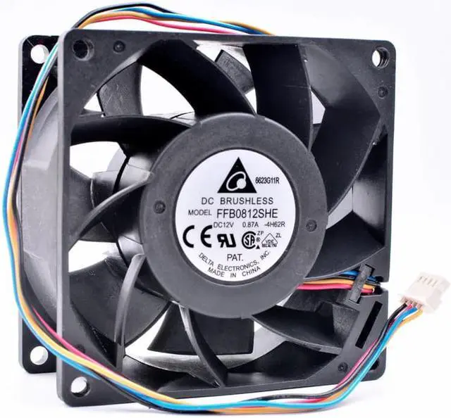 Main image of FFB0812SHE 8cm 8038 12V 0.87A 4 lines large air volume server cooling fan