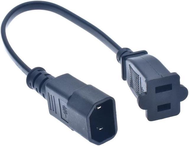 IEC 320 C18 to US female American Standard universal socket C13 AC PLUG  CONVERTER IEC320 C14 2PIN to 1-15R AC power cable Length:(0.3M) 