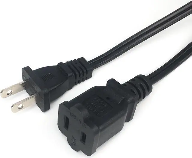 Alt view image 2 of 6 - AC power supply 2-Prong male/female extension Cord cable US plug,NEMA 1-15P To 1-15R AC Power Cord 10A (1M)