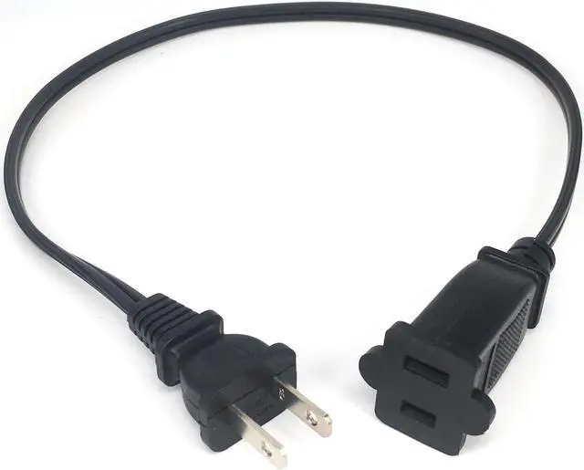 Main image of AC power supply 2-Prong male/female extension Cord cable US plug,NEMA 1-15P To 1-15R AC Power Cord 10A (1M)