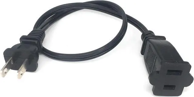 Alt view image 5 of 6 - AC power supply 2-Prong male/female extension Cord cable US plug,NEMA 1-15P To 1-15R AC Power Cord 10A (1M)