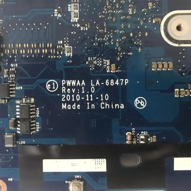 Alt view image 3 of 3 - For C660 C665 K000125840 PWWAA LA-6847P Notebook Motherboard