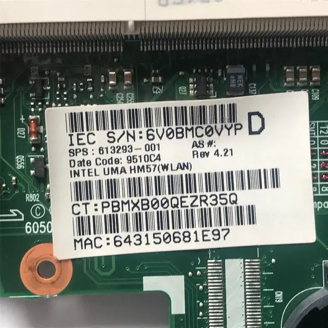 Alt view image 2 of 3 - 613293-001 For H-P 6450B 6550B Laptop Motherboard Fit For H-P 6455B 6555B 613397-001 6050A2326601 Mainboard