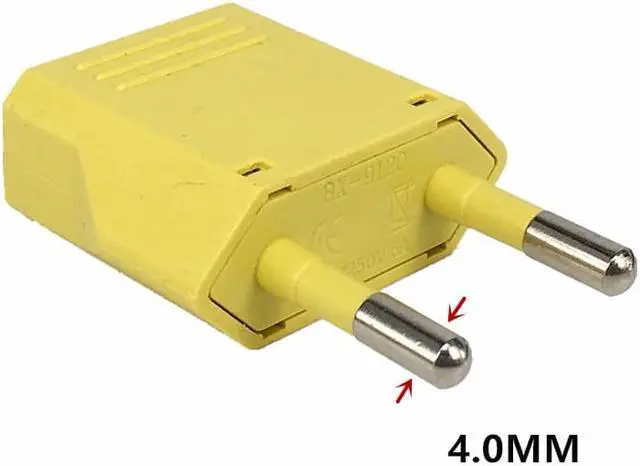 Main image of EU Plug Adapter US CN To EU Travel Adapter Converter 250V 6A Japan China American to Euro Plug Power Adapter Wall Sockets Color:(4.0mm yellow)(20pcs)