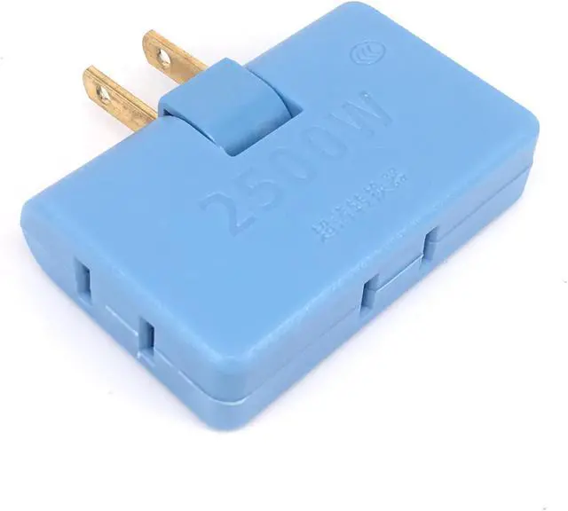 Alt view image 2 of 6 - Rotatable Socket Converter One In Three 180 Degree Extension Plug Multi plug Mini Slim Wireless Outlet Adapter Light Convenient Color:Blue