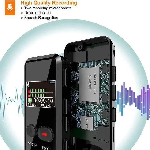 Alt view image 4 of 6 - Digital Voice Recorder Pen Portable USB MP3 Playback Mini Voice Recording for Lectures Meetings Classes Capacity: 8GB Color: Black