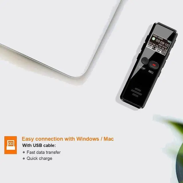 Alt view image 6 of 6 - Digital Voice Recorder Pen Portable USB MP3 Playback Mini Voice Recording for Lectures Meetings Classes Capacity: 8GB Color: Black