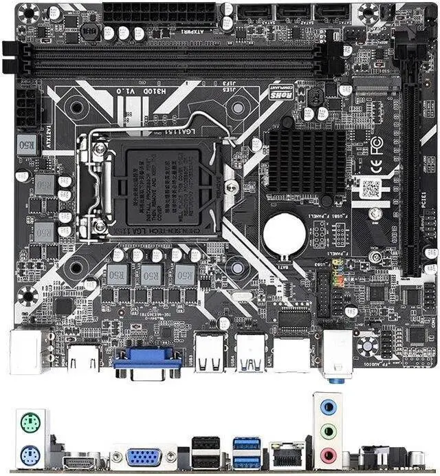 Alt view image 4 of 5 - H310 Motherboard LGA 1151 DDR4 RAM Support Intel i3/i5/i7 Processor M.2 16GB RAM SATA3.0 USB3.1 Slot Desktop Mainboard