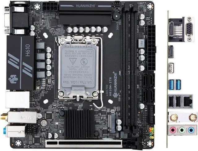 Alt view image 4 of 4 - H610M Motherboard LGA 1700 ITX DDR4 Support 12 13 Gen Intel Core CPU NVME CNVI SATA 3.0
