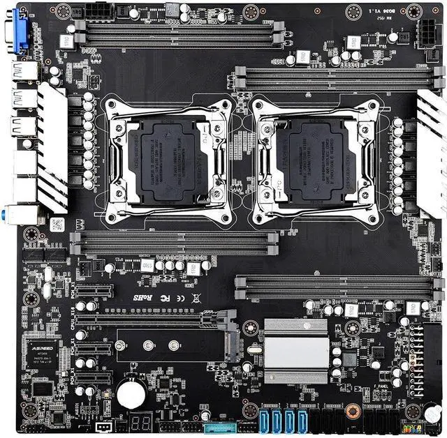 Main image of X99 Dual CPU Motherboard M.2 NVMe LGA 2011V3 V4 8 *DDR4 DIMM Up to 256GB Dual Gigabit Ethernet VGA USB3.0 10* SATA3.0