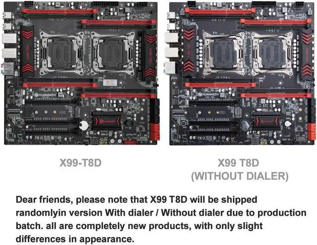 Alt view image 3 of 4 - X99 T8D Motherboard Intel Dual CPU X99 LGA 2011-3 E5 V3 DDR3 RECC M.2 NVME NGFF USB3.0 E-ATX Server Mainboard