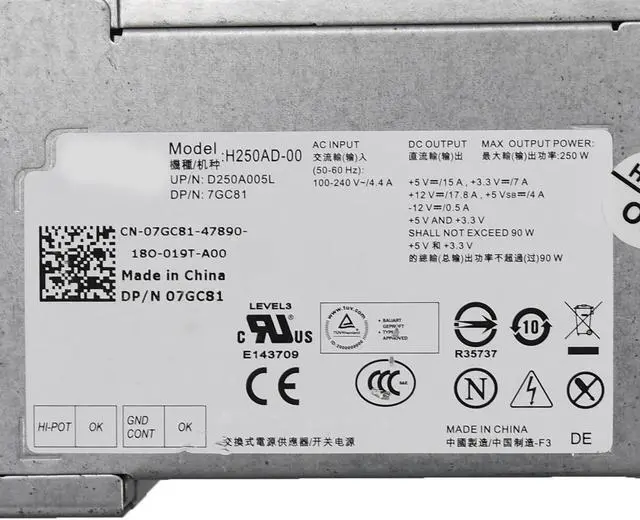 Alt view image 3 of 6 - for 390 790 990 Power Supply D250AD-00 L250PS-00 F250AD-00 250W