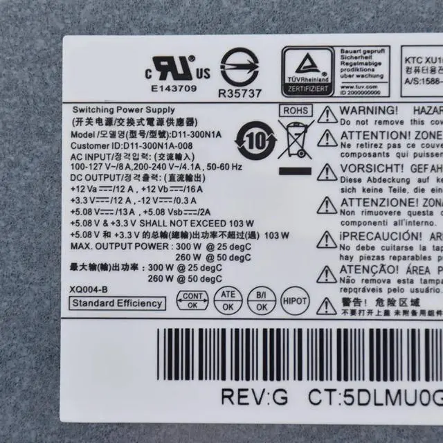 Alt view image 4 of 5 - for 550 405 480 400 G2 300W Power Supply 759045-001 759763-001