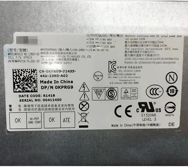 Alt view image 2 of 2 - For 3020 7020 9020MT 8pin 290W Server Power L290AM-00 AC290AM-00 H290AM