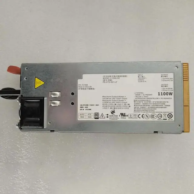 Main image of for R910 T710 Power Supply L1100A-S0 PS-2112-2D1-LF 0TCVRR 1Y45R 1100W